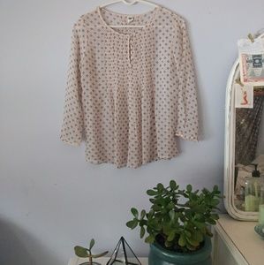 Patterned chiffon peasant top